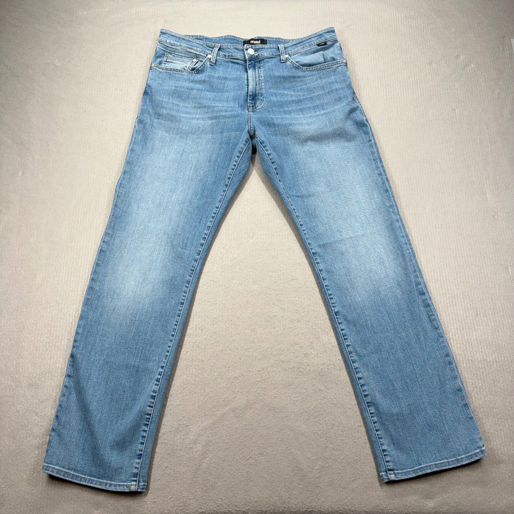 Mavi Matt Jeans Mens 36x34 Light Wash Relaxed Straight Leg Denim 0033733071